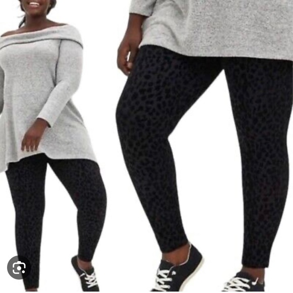 Torrid black leopard pixie pants - Picture 2 of 8